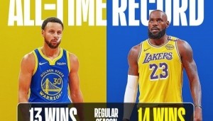 S赛信息-新赛季詹库生涯第57次对决再度来袭！此前库里30胜 詹姆斯26胜